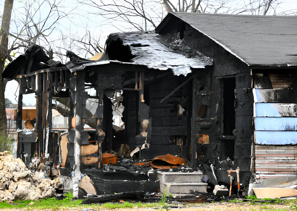 North Carolina fire damaged house